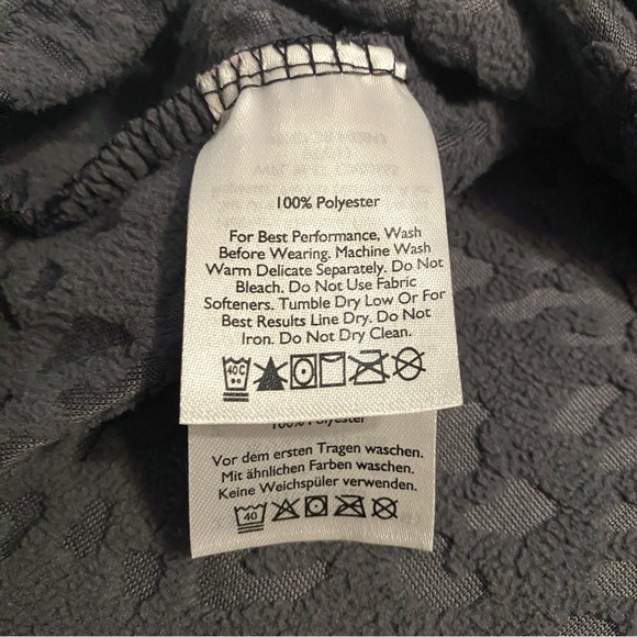 Eddie Bauer Dark Gray Leopard Print Quarter Zip Fleece Sweater Women’s Size L - Picture 9 of 11